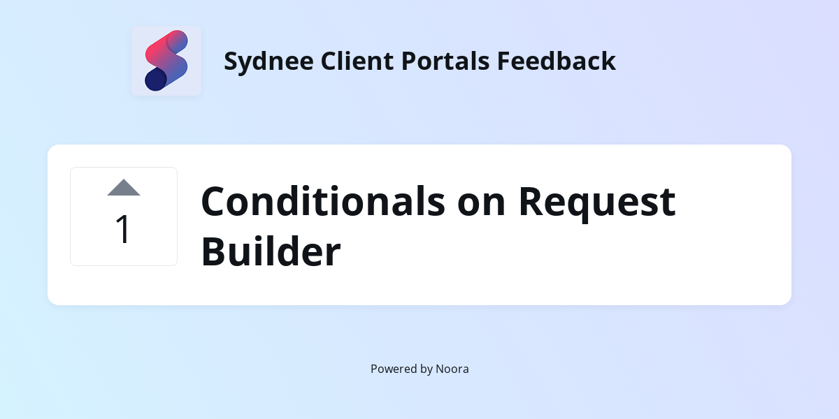 Conditionals on Request Builder | Feature Requests | Sydnee Client Portals